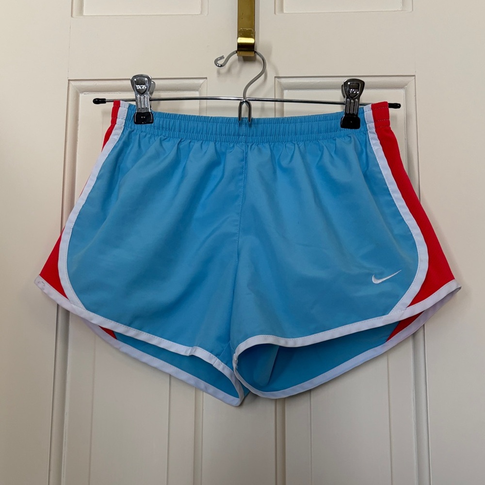 Nike Girl's Athletic Shorts in Blue and Red
